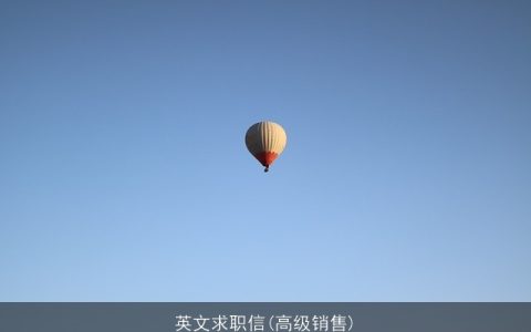 英文求职信(高级销售)