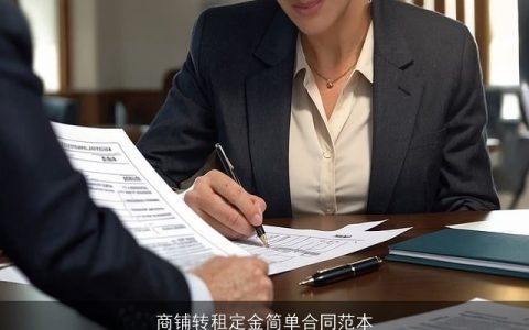 商铺转租定金简单合同范本