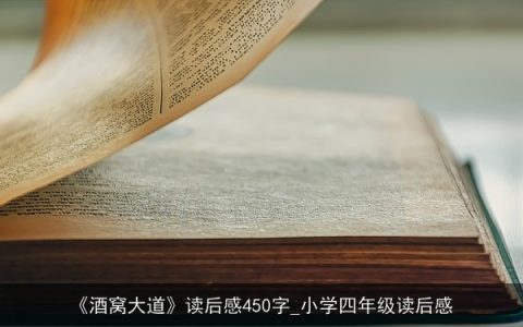 《酒窝大道》读后感450字_小学四年级读后感