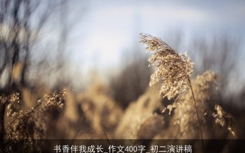 书香伴我成长_作文400字_初二演讲稿