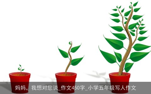 妈妈，我想对您说_作文450字_小学五年级写人作文